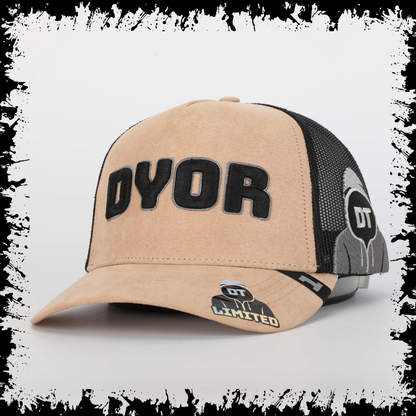 DYOR - Luxe Beige Suede Trucker Cap - Limited Edition