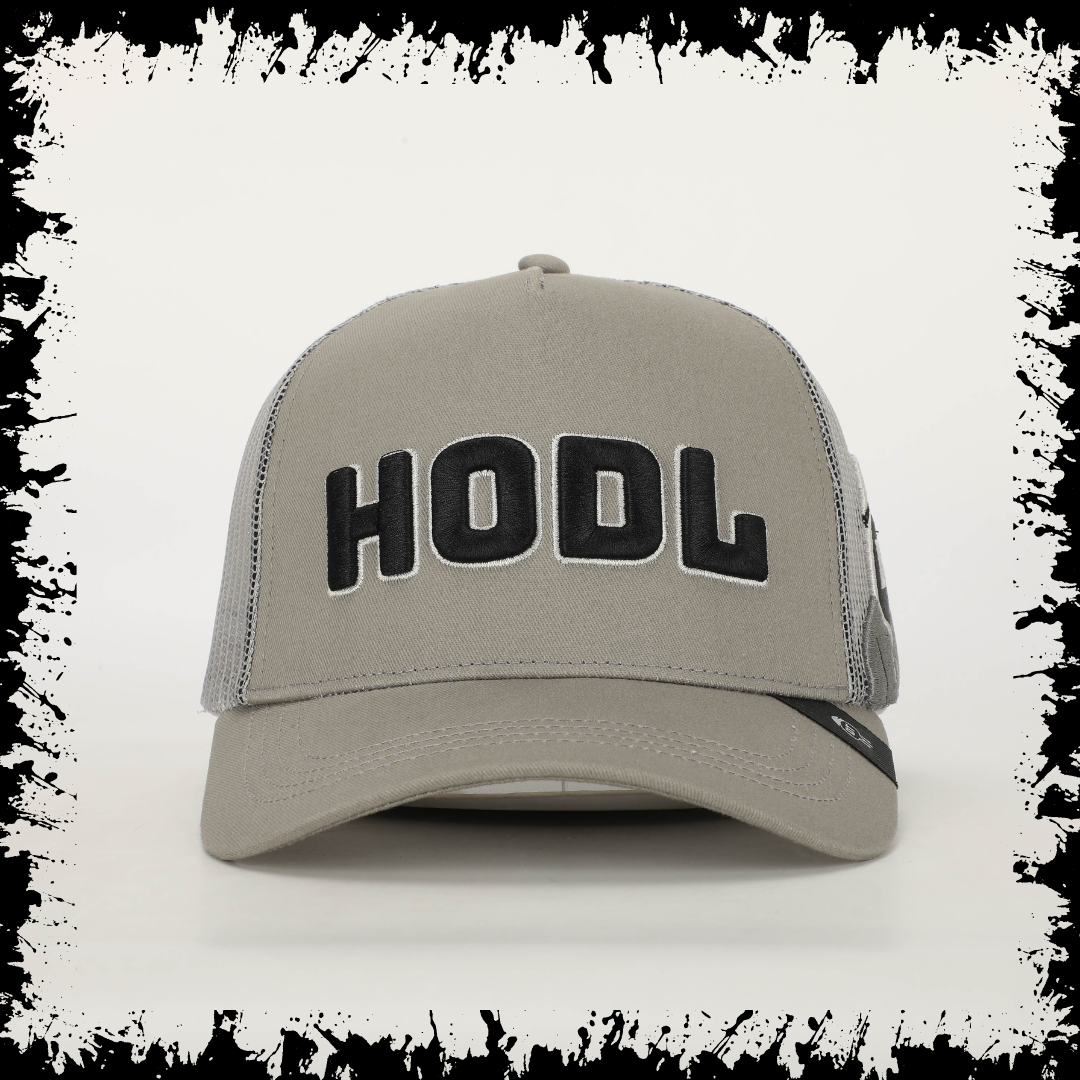 HODL - Premium Gray Cotton Trucker Cap - Limited Edition