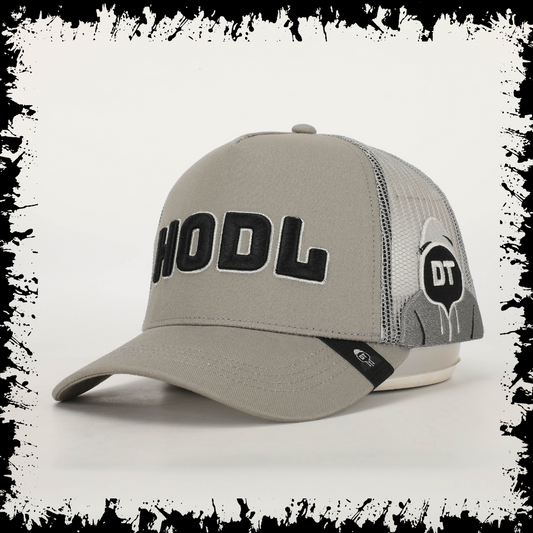 HODL - Premium Gray Cotton Trucker Cap - Limited Edition