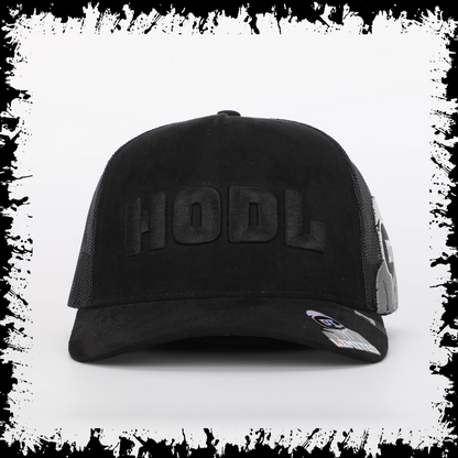 HODL - Luxe Black Suede Trucker Cap - Limited