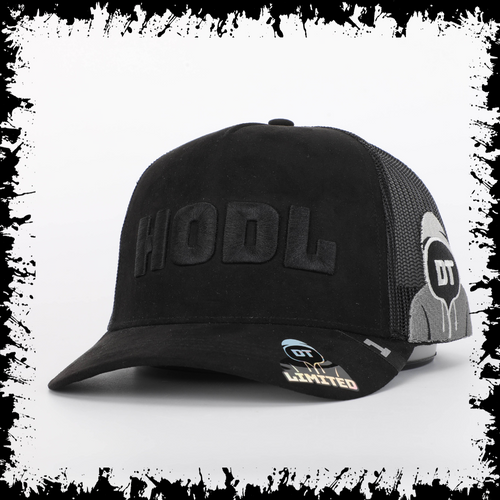 HODL - Luxe Black Suede Trucker Cap - Limited