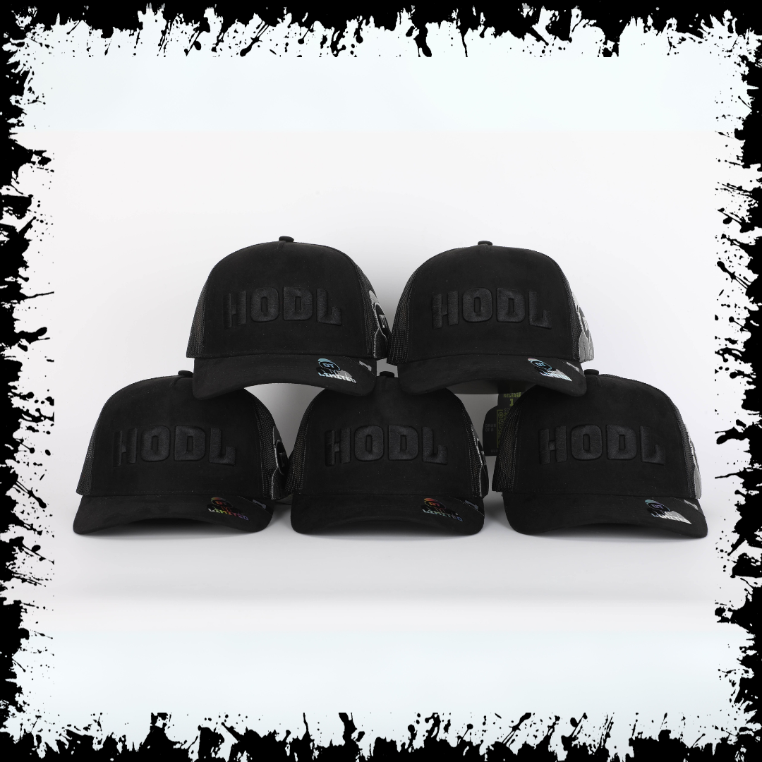 HODL - Luxe Black Suede Trucker Cap - Limited